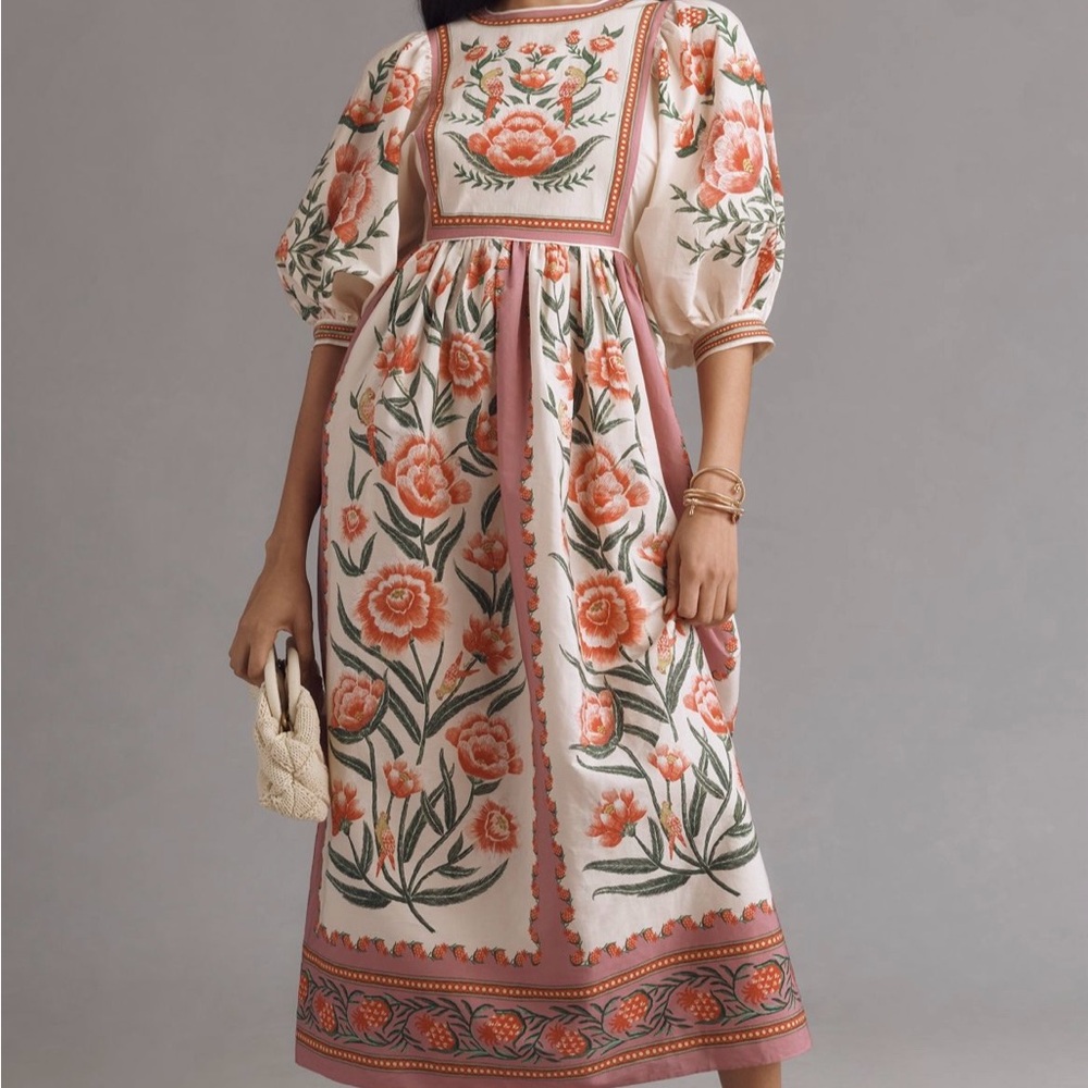 Farm Rio Floral Printed Midi Dress